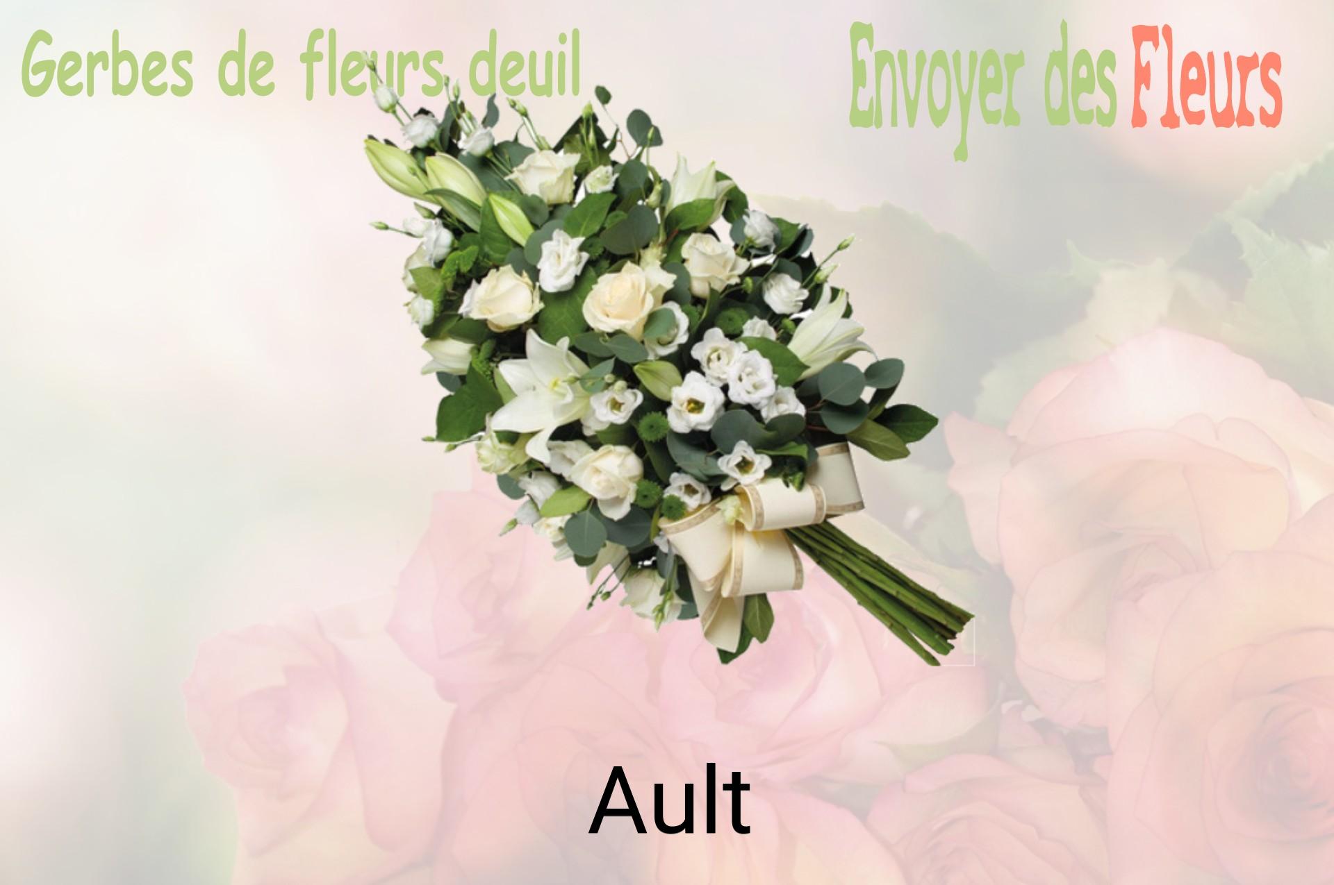 Gerbe de fleurs de deuil livrée à Ault